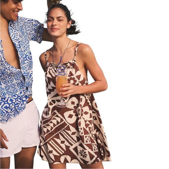 BDG Eva Tie-Front Ruched Strap Trapeze Mini Dress NWT Size XXS - Picture 6 of 9